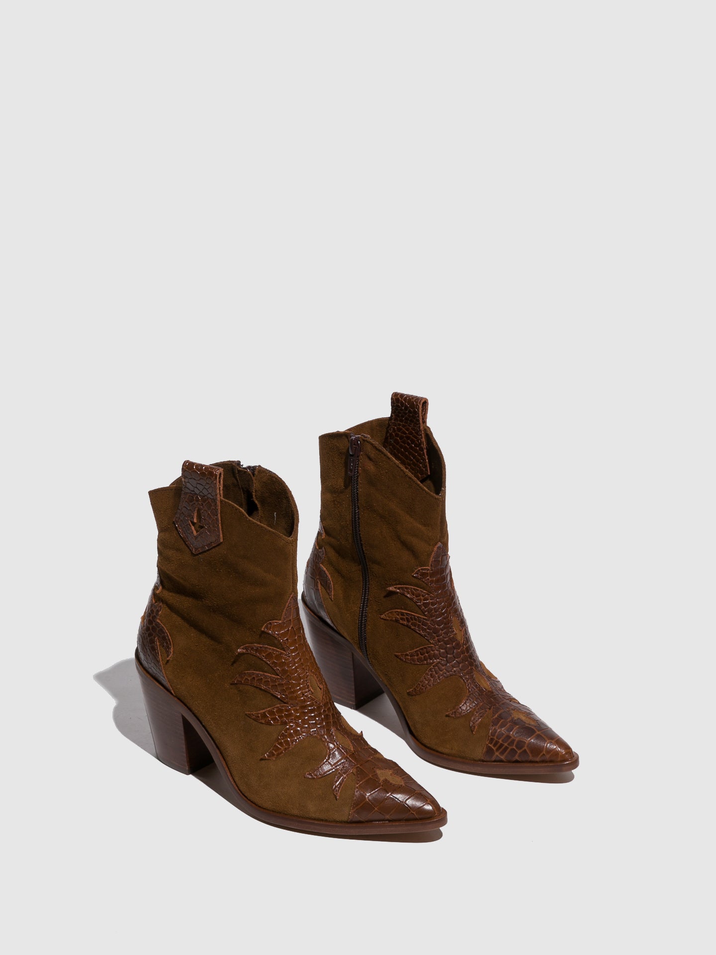 Foreva Brown Pointed Toe Ankle Boots